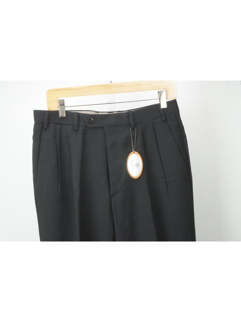 Zanella Johnny Solid Blck Woven Wool Mens Dress Pants Sz 48 EU BRAND NEW